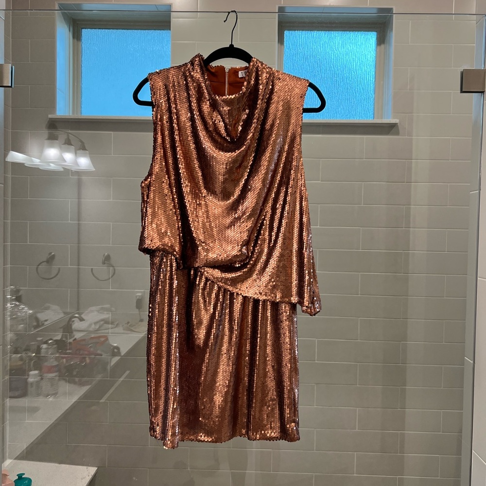 Gorgeous copper cocktail dress